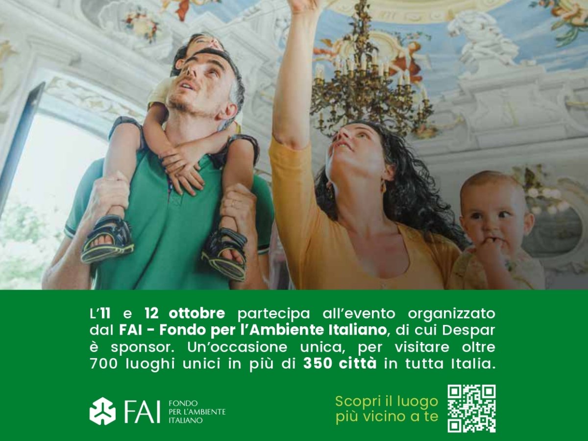 Green Retail  - Despar sponsor delle Giornate FAI d’Autunno: un invito a riscoprire luoghi poco noti 