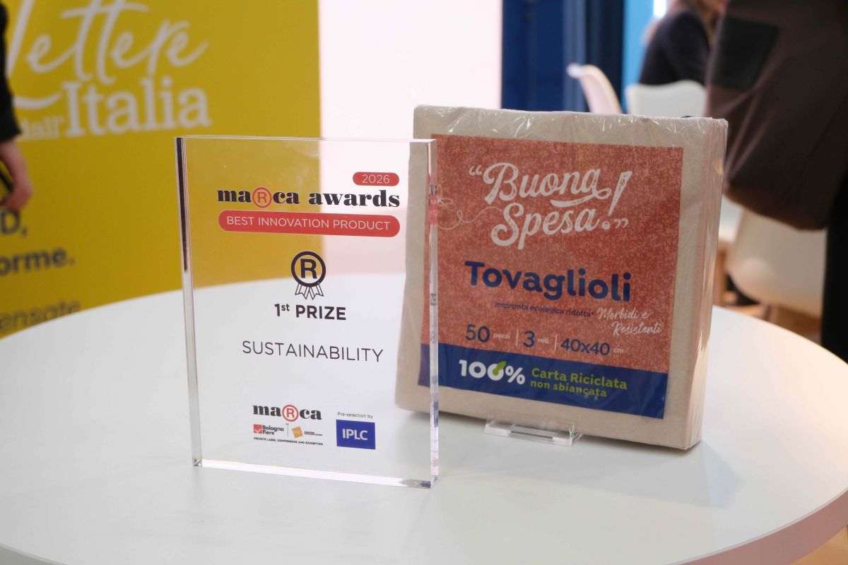 Green Retail  - MD porta il "beige" nella MDD: tovaglioli da fibre riciclate vincono il Marca Award 
