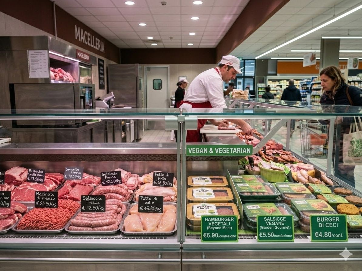 Green Retail  - Prodotti vegetali nel reparto carne: come lo scaffale del supermercato orienta la transizione alimentare 