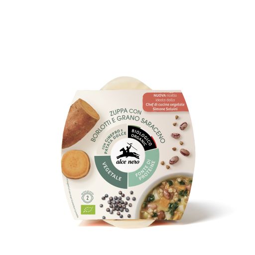 Green Retail  - Dalla collaborazione tra Alce Nero e lo chef Simone Salvini nasce la zuppa con borlotti e grano saraceno 
