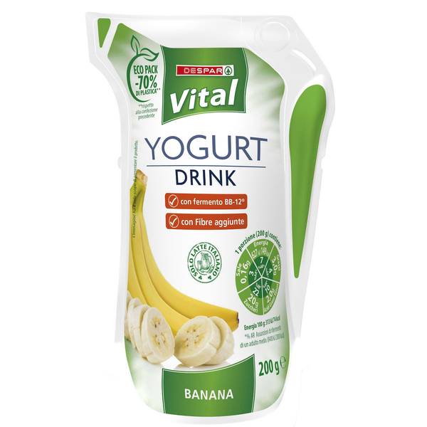 Green Retail  - Nuovo look per lo yogurt drink Despar Vital, ora in eco pack con il 70% di plastica in meno 