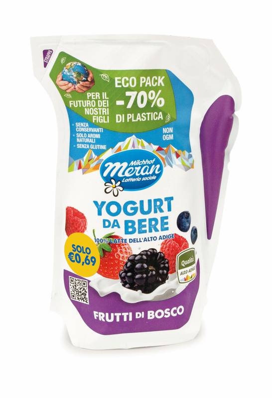 Green Retail  - Yogurt da bere in ecopack di Latteria Merano 