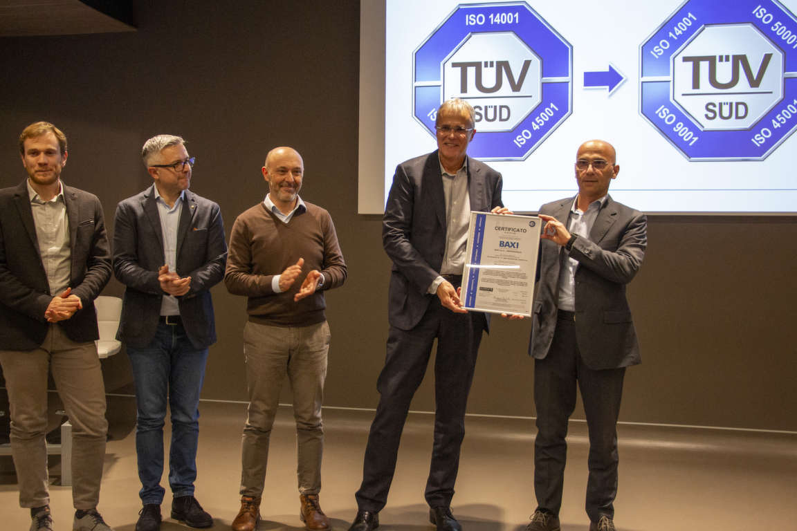 Green Retail  - Baxi riceve da Tüv Italia la certificazione di sistema di gestione dell'energia Iso 50001, raggiungendo un primato nel settore 