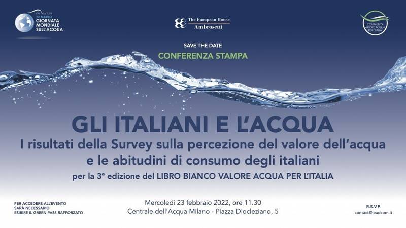 Green Retail  - The European House-Ambrosetti presenta la survey "Gli italiani e l'acqua" 