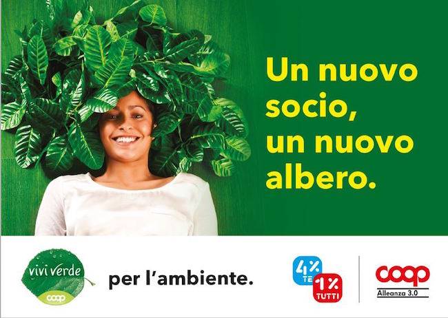 Green Retail  - Coop Alleanza 3.0 lancia "Un nuovo socio, un nuovo albero" 