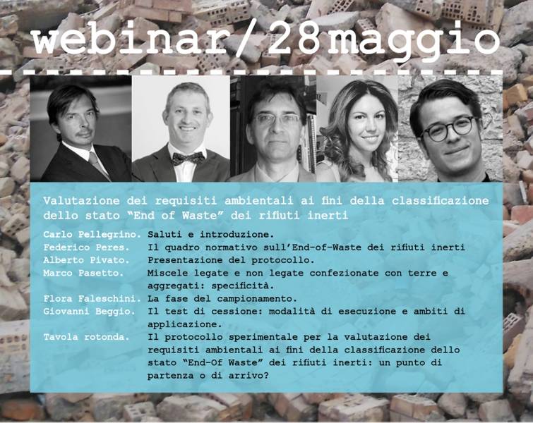 Green Retail  - Webinar: la valutazione dei requisiti ambientali ai fini della classificazione dello stato End of Waste dei rifiuti inerti 