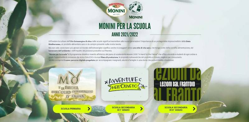 Green Retail  - Riparte il Progetto Monini per la Scuola 