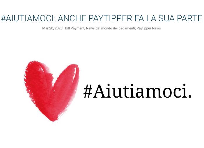 Green Retail  - Aiutiamoci: così PayTipper contribuisce alla lotta contro il Covid-19 