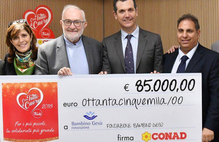 Conad dona 85mila euro all’Ospedale Pediatrico Bambino Gesù
