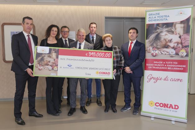 Conad dona 393.000 euro a sostegno dell'Ospedale Pediatrico Bambino Gesù