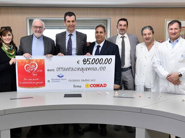 Green Retail  - Conad dona 85mila euro all’Ospedale Pediatrico Bambino Gesù 