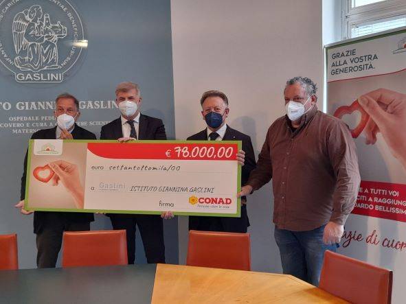 Green Retail  - Conad Nord Ovest dona 78 mila euro a favore dell’Ospedale pediatrico “Giannina Gaslini” di Genova 