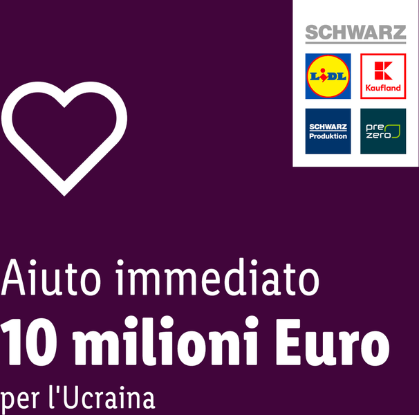 Green Retail  - Ucraina: Schwarz (Lidl) dona 10 milioni di euro in prodotti di prima necessità 