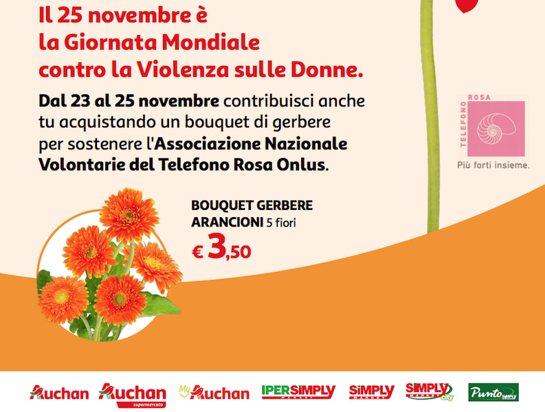 Green Retail  - Auchan Retail Italia si colora di arancione contro la violenza sulle  donne 