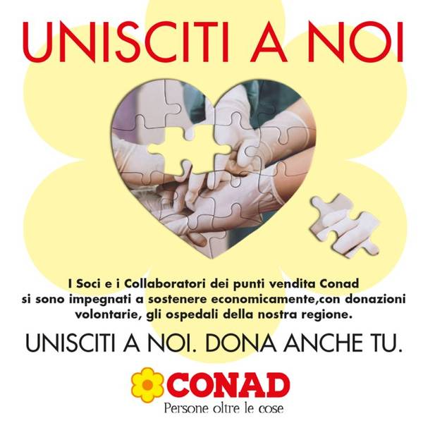 Green Retail  - Conad: 2,4 milioni di euro donati agli ospedali con la campagna solidale Unisciti a Noi 