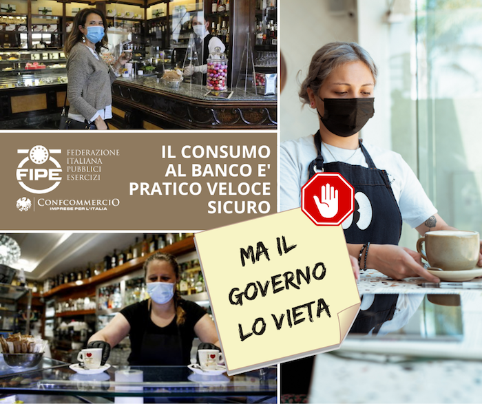 Green Retail  - Fipe: il divieto di consumo al banco è senza fondamento e uccide il bar italiano 