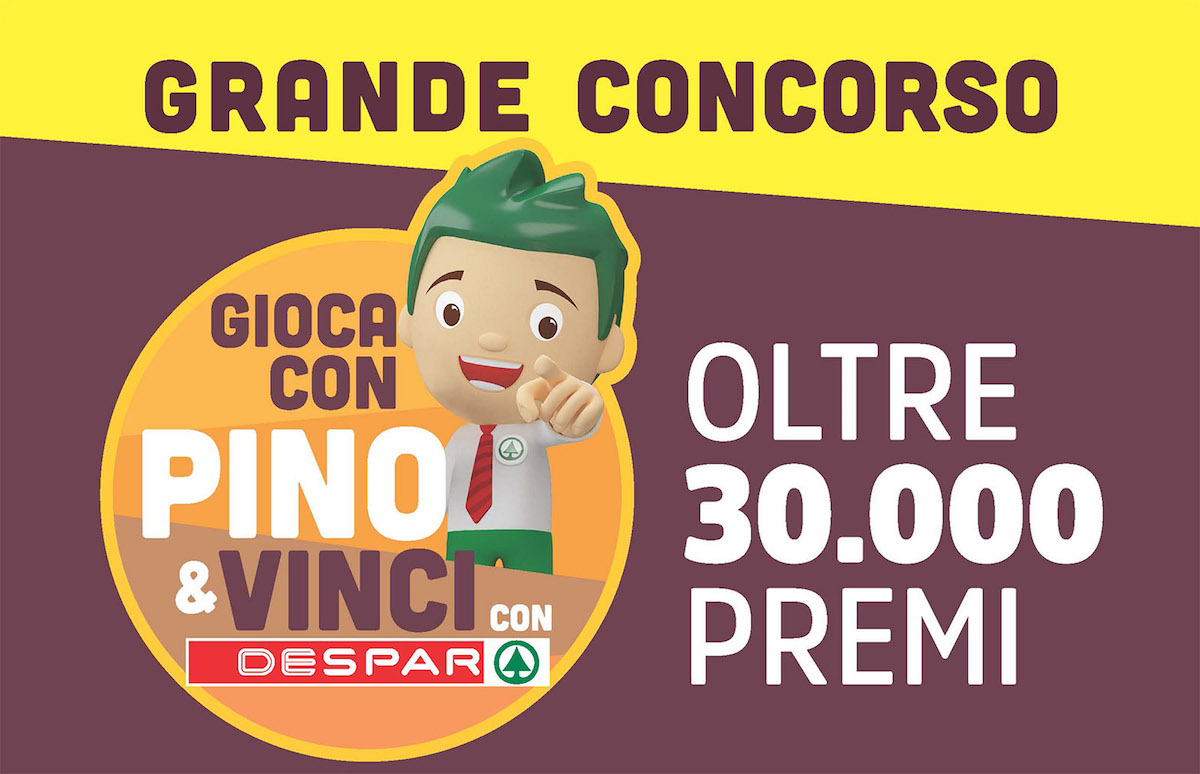 Green Retail  - Despar Centro Sud lancia il concorso “Gioca con Pino & Vinci con Despar” 